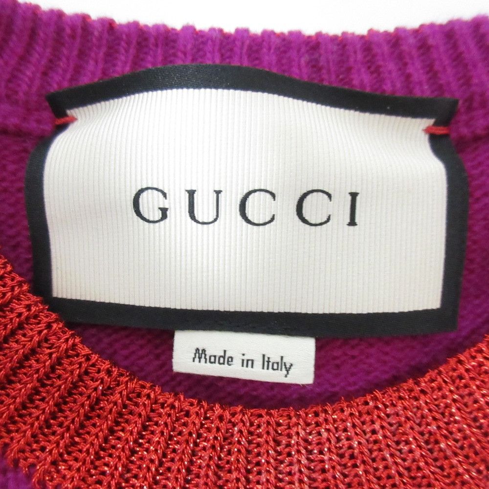 Gucci Gucci Gucci Strawberry Bijou Web Line Knitwear Cotton Tops 434164 DUTY FREE for USA Size ONE SIZE - 8 Thumbnail