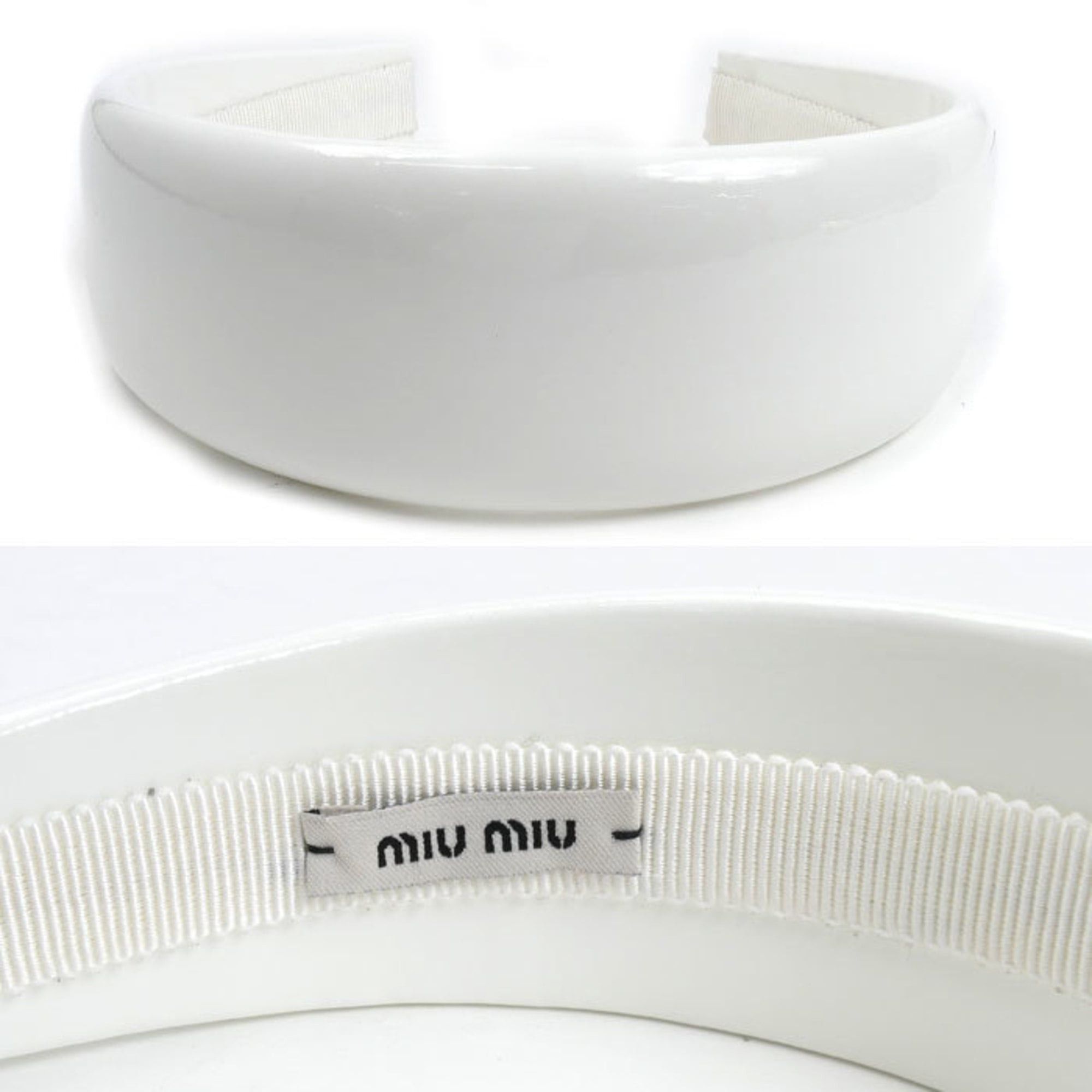 Miu Miu MIUMIU Miu Patent Leather Hairband 5IH025 Women's Size ONE SIZE - 3 Thumbnail