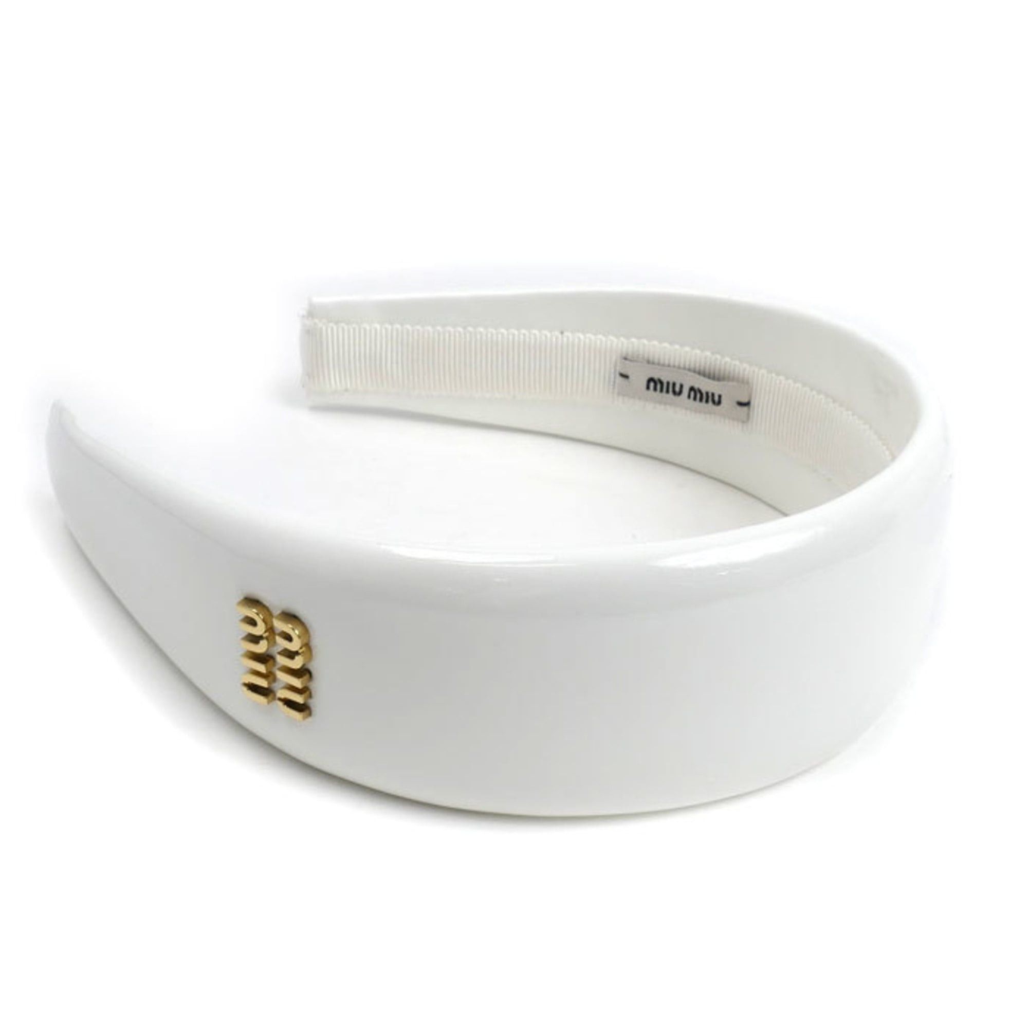 Miu Miu MIUMIU Miu Patent Leather Hairband 5IH025 Women's Size ONE SIZE - 2 Thumbnail