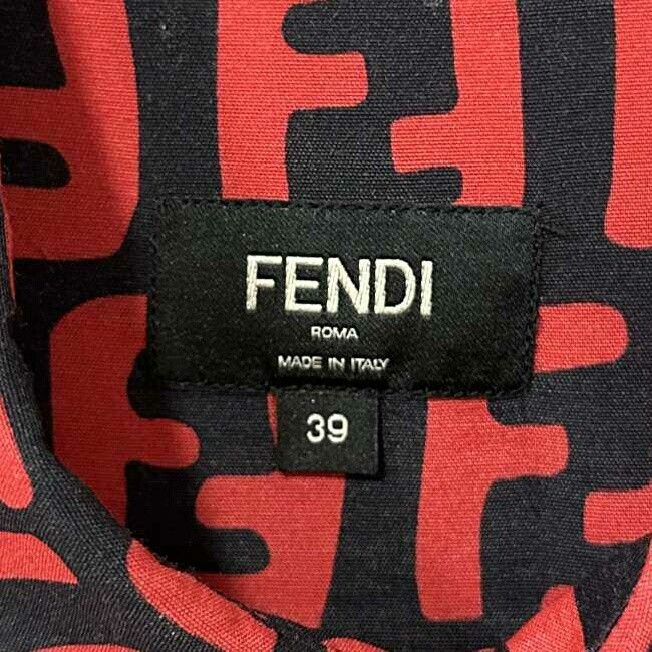 Fendi silk shirt with logo print by Fendi Size US L / EU 52-54 / 3 - 4 Thumbnail