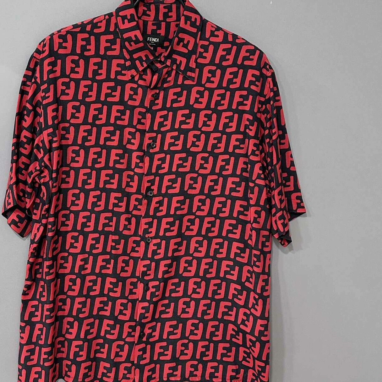 Fendi silk shirt with logo print by Fendi Size US L / EU 52-54 / 3 - 2 Thumbnail