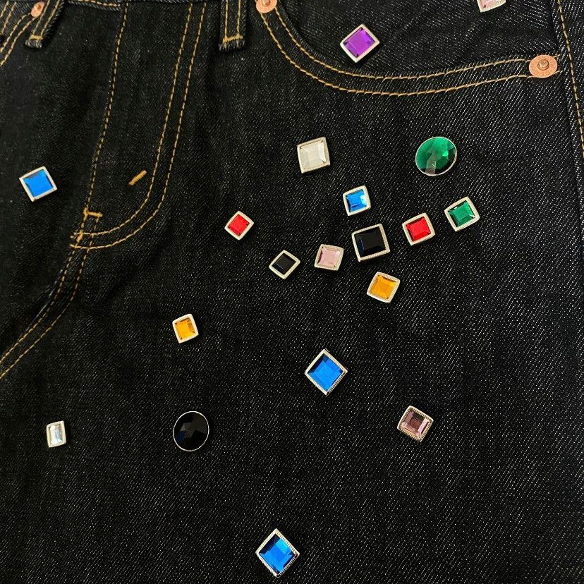 Junya Watanabe junya watanabe jeweled denim skirt 2002 fall Size US 27 - 5 Thumbnail