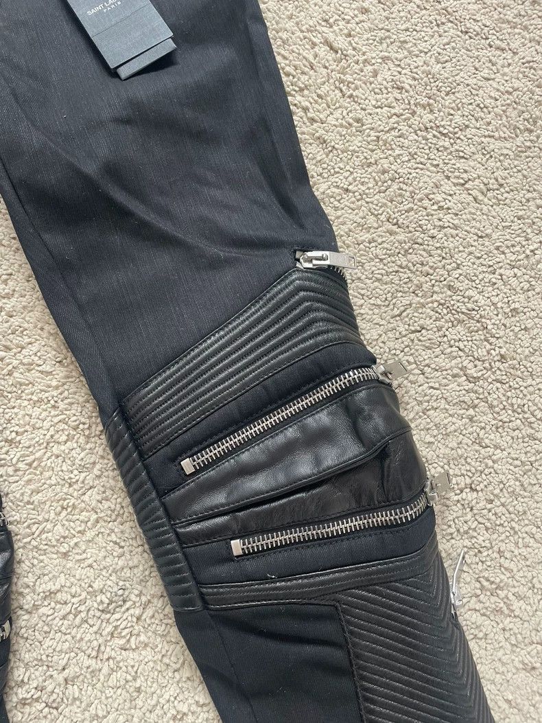 Saint Laurent Paris Saint Laurent Leather Panel Biker Pants Size US 30 / EU 46 - 5 Thumbnail