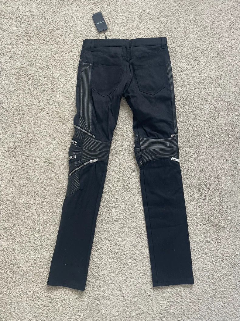 Saint Laurent Paris Saint Laurent Leather Panel Biker Pants Size US 30 / EU 46 - 2 Thumbnail
