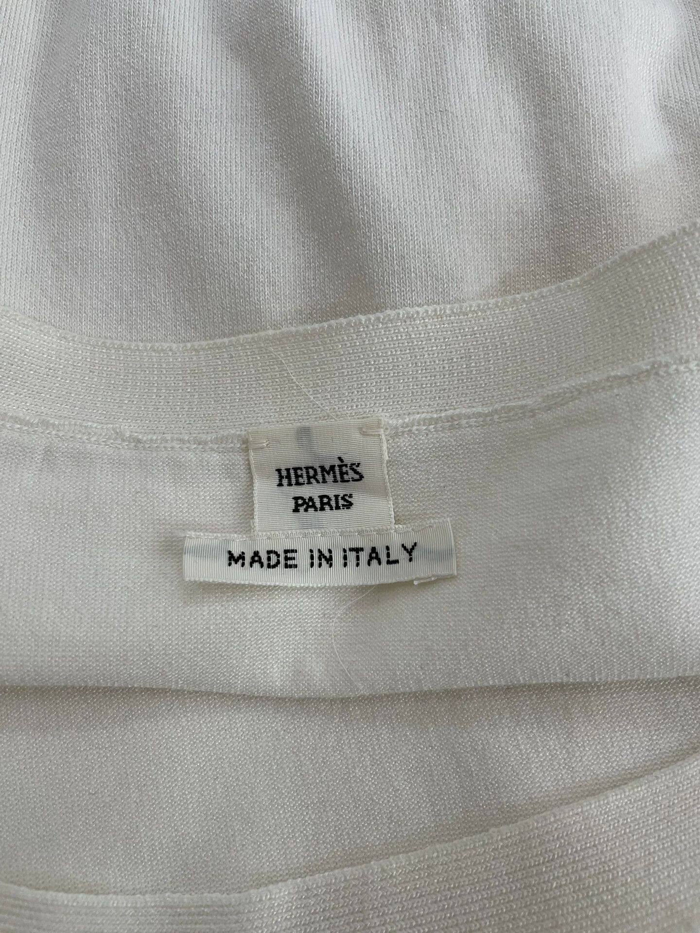Hermes Hermes White Short Sleeve Knit Top Size US S / EU 44-46 / 1 - 4 Thumbnail