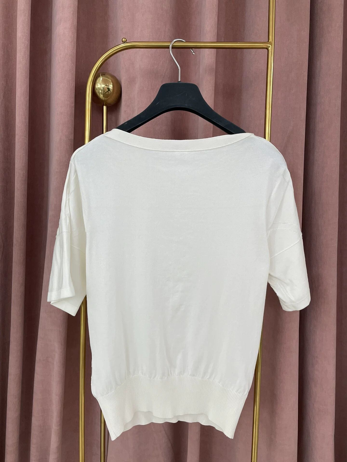 Hermes Hermes White Short Sleeve Knit Top Size US S / EU 44-46 / 1 - 2 Thumbnail