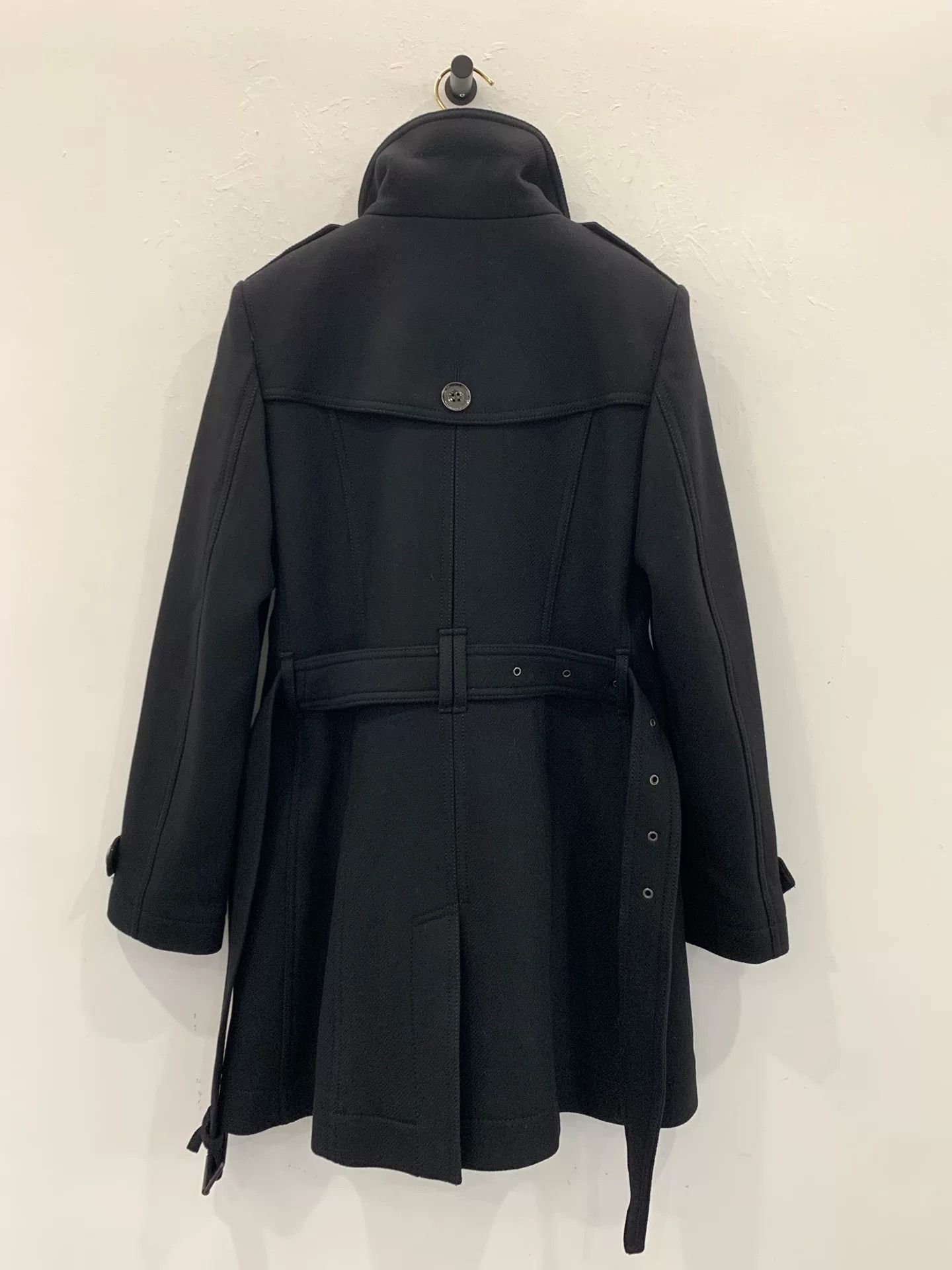 Burberry Burberry Black Wool Trench Coat Women Size US M / EU 48-50 / 2 - 2 Thumbnail