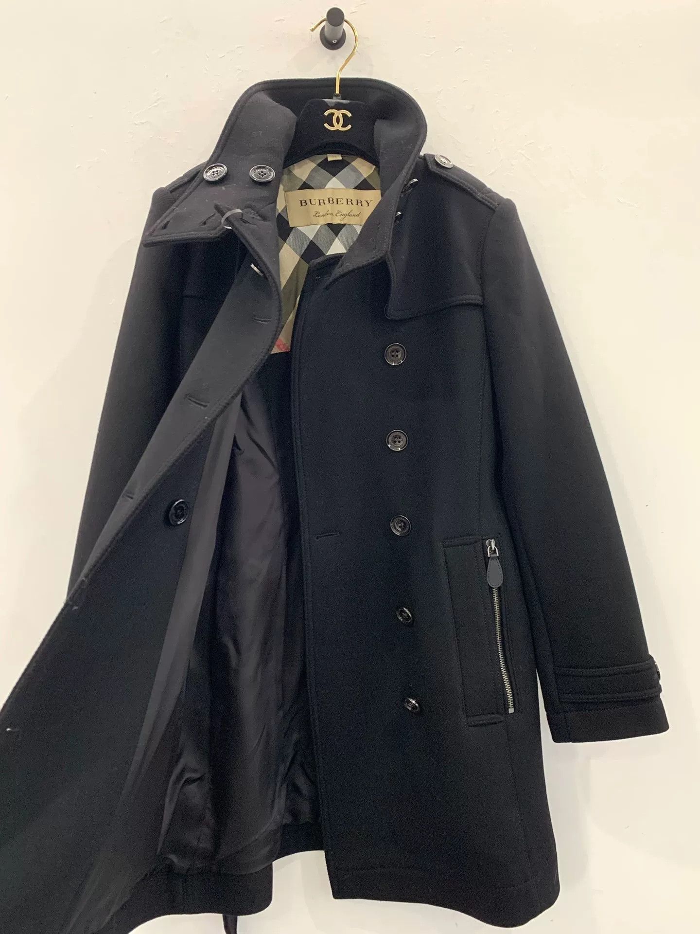 Burberry Burberry Black Wool Trench Coat Women Size US M / EU 48-50 / 2 - 3 Thumbnail