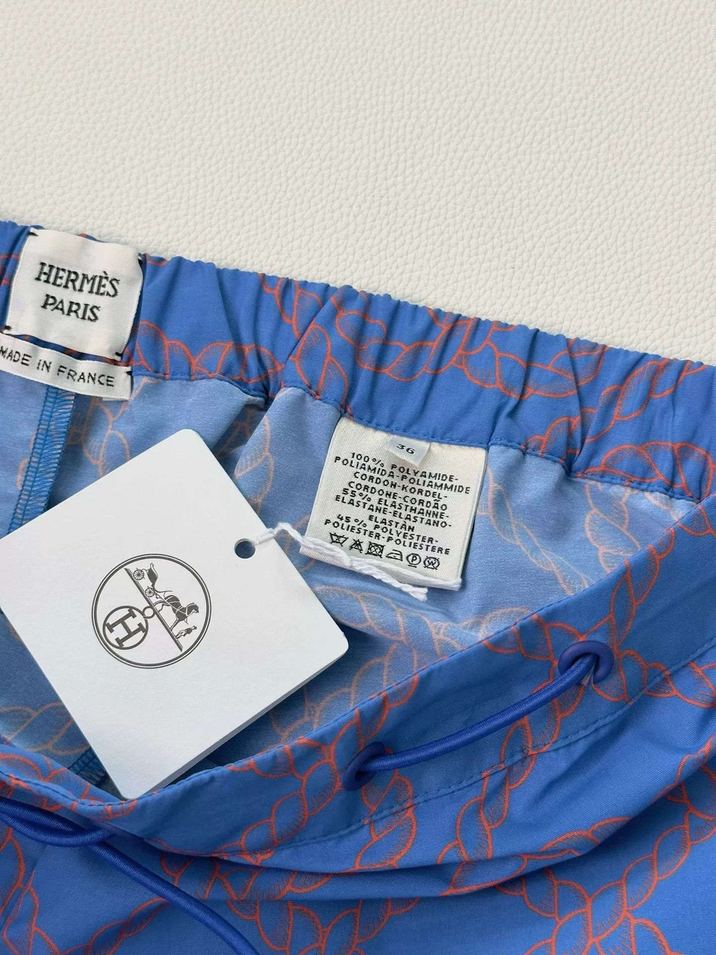 Hermes Hermes Blue Heart Print Drawstring Shorts Size US 36 / EU 52 - 7 Thumbnail