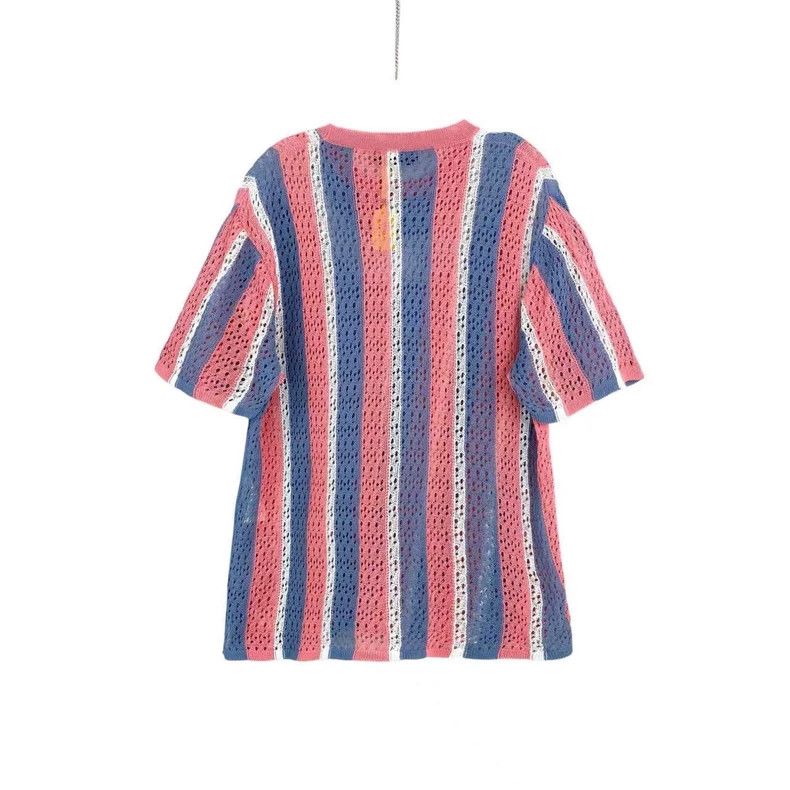 Fendi Fendi Colorblock Striped Cotton Short Sleeve Top Size US XL / EU 56 / 4 - 2 Thumbnail