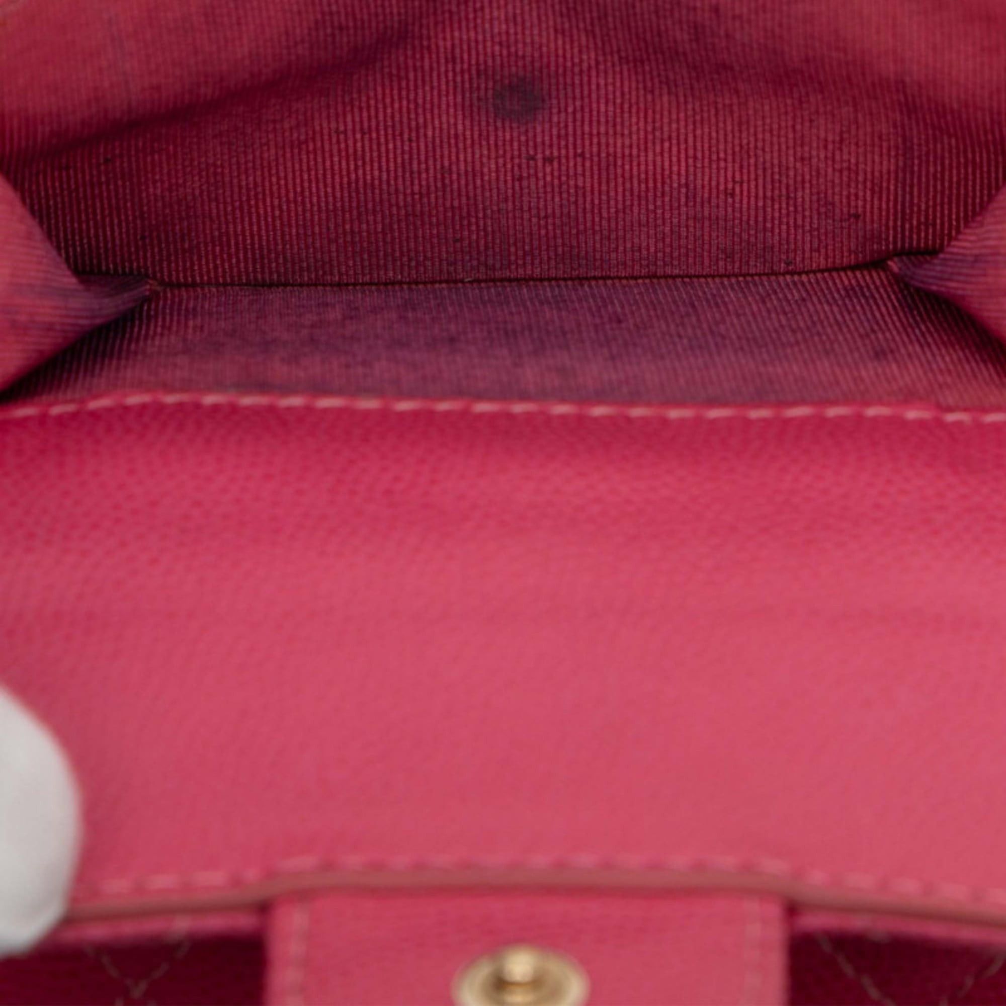 Chanel CHANEL Matelasse Coco Mark Tri-fold Wallet in Pink Caviar Skin for Women Size ONE SIZE - 5 Thumbnail