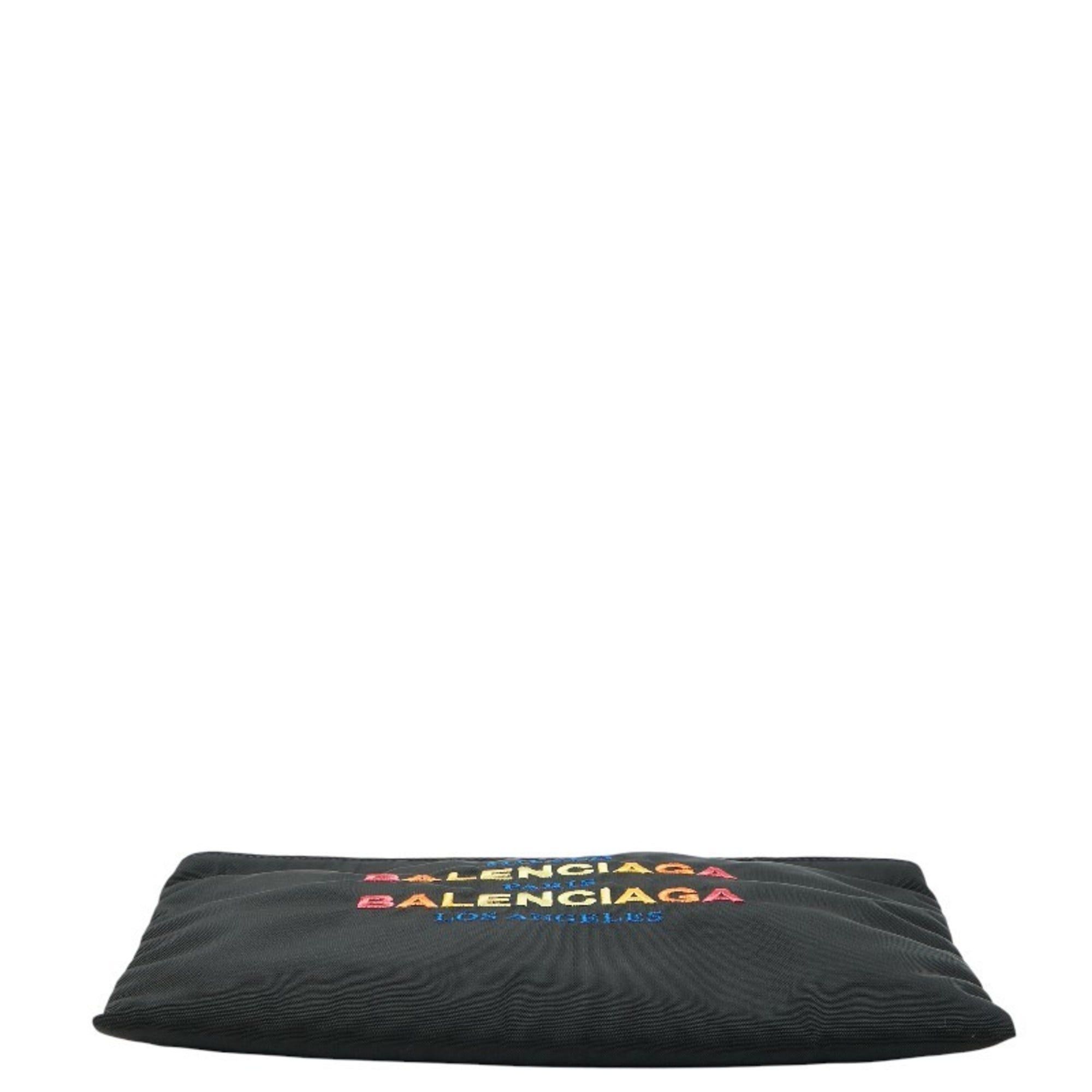 Balenciaga Balenciaga logo clutch bag in black and multicolored nylon for women. Size ONE SIZE - 3 Thumbnail