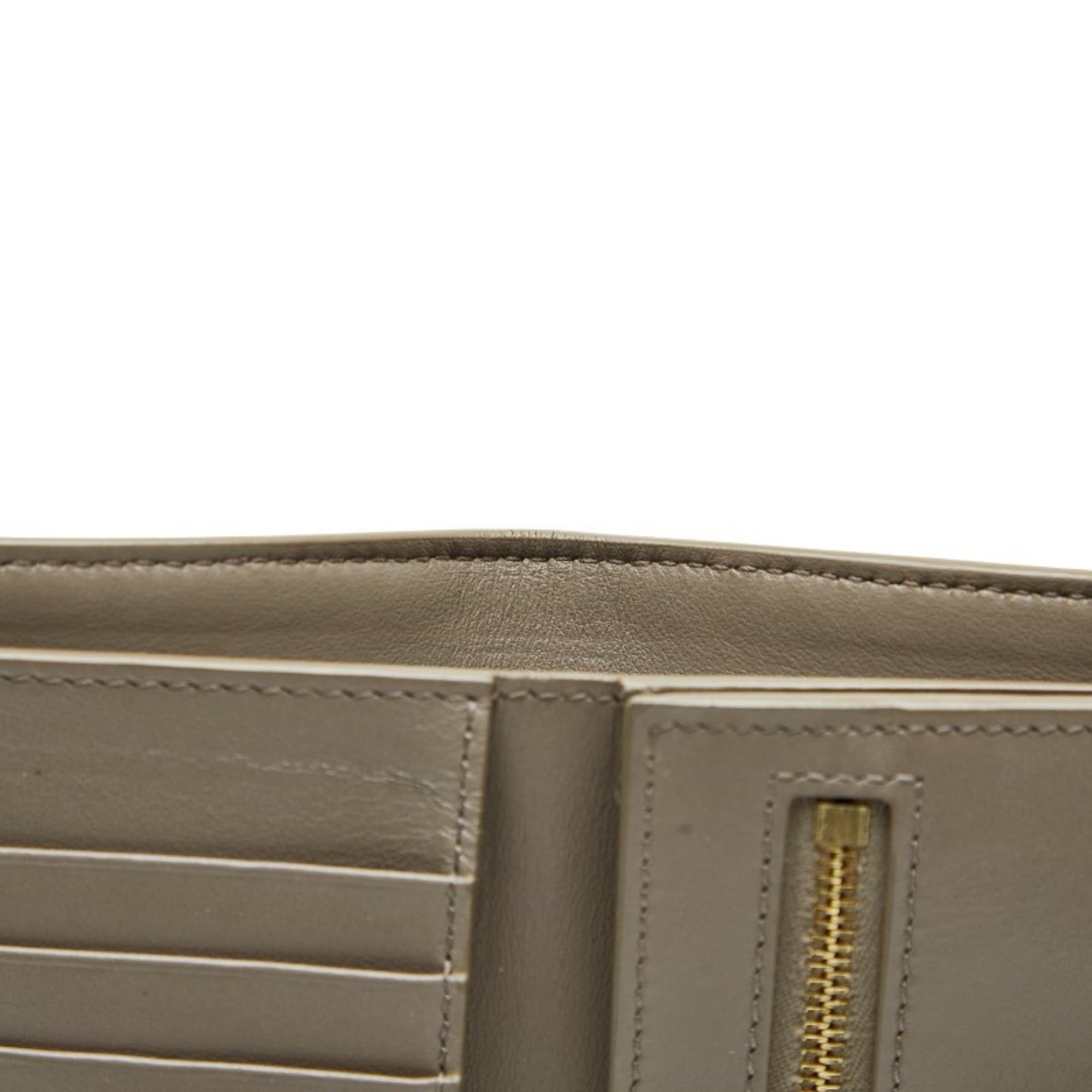 Celine Celine Medium Strap Wallet, Bifold Beige, Blue Leather, Women's, CELINE Size ONE SIZE - 7 Thumbnail