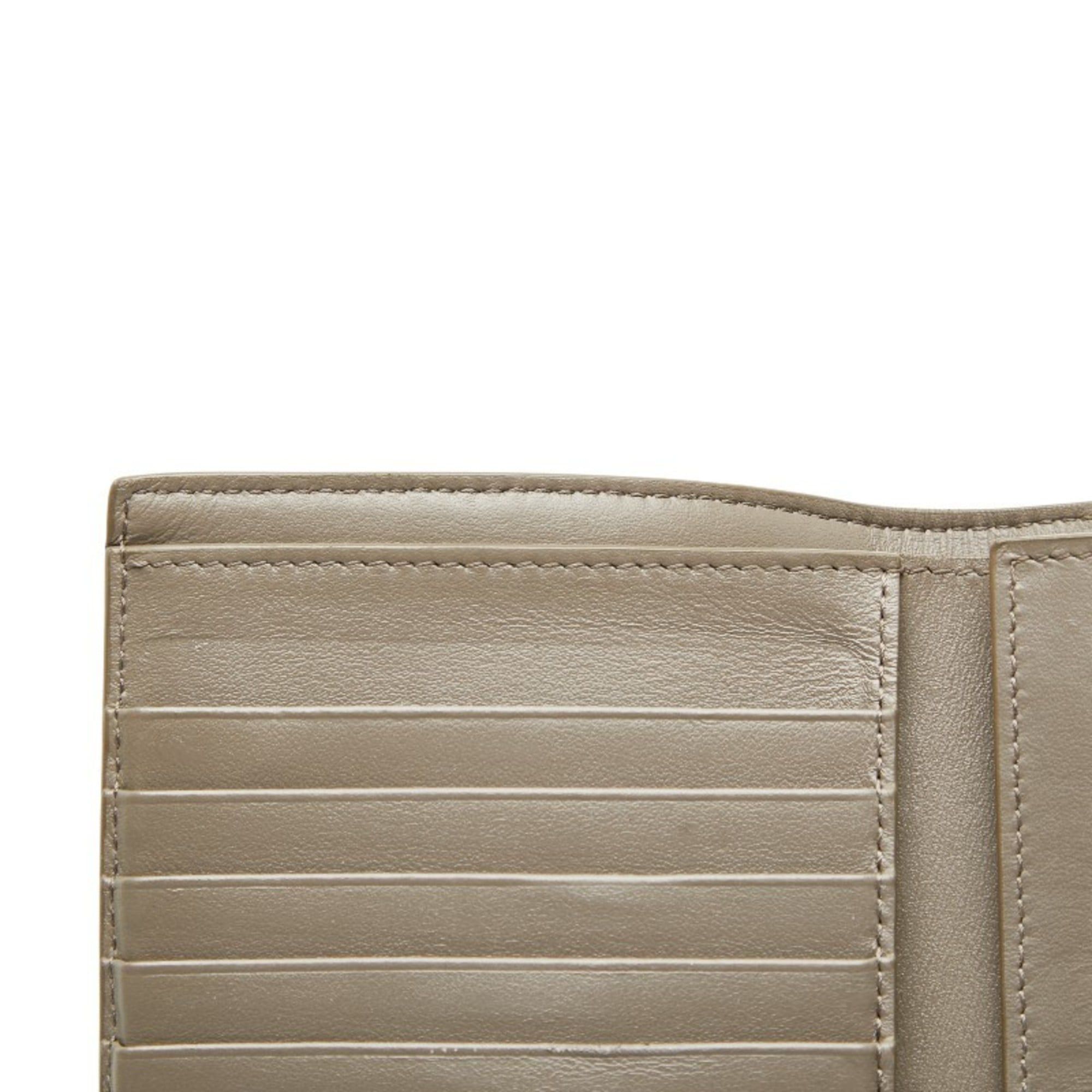 Celine Celine Medium Strap Wallet, Bifold Beige, Blue Leather, Women's, CELINE Size ONE SIZE - 8 Thumbnail