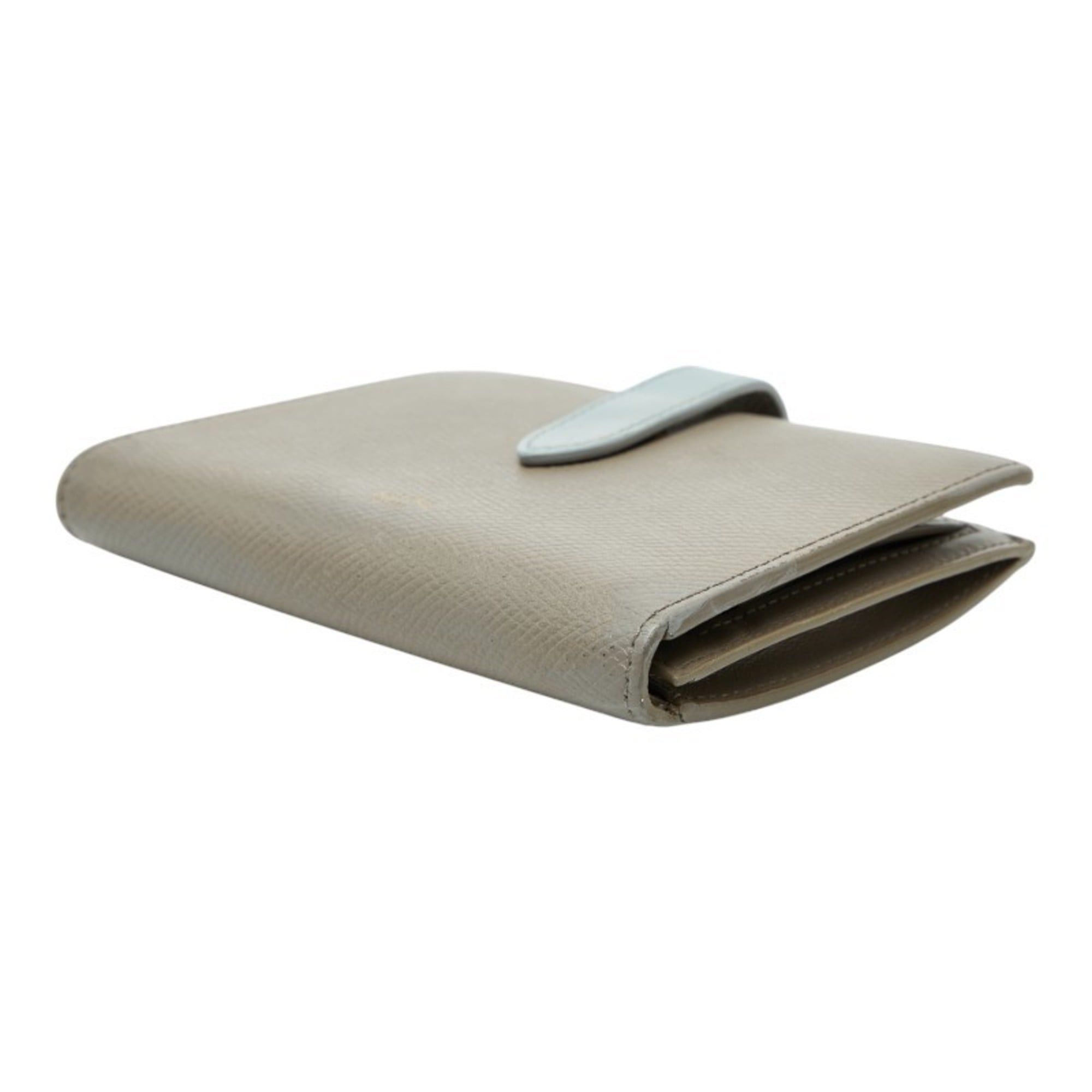 Celine Celine Medium Strap Wallet, Bifold Beige, Blue Leather, Women's, CELINE Size ONE SIZE - 4 Thumbnail