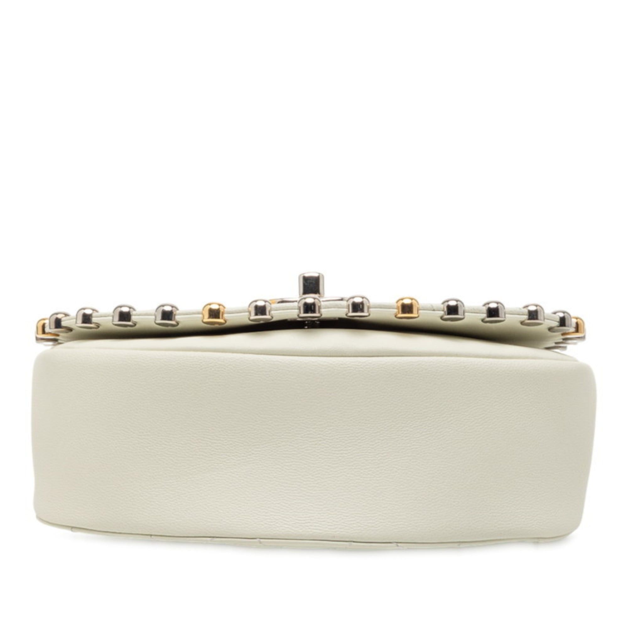 Chanel CHANEL Matelasse Coco Mark Crossbody Chain Shoulder Bag in White Leather for Women Size ONE SIZE - 3 Thumbnail