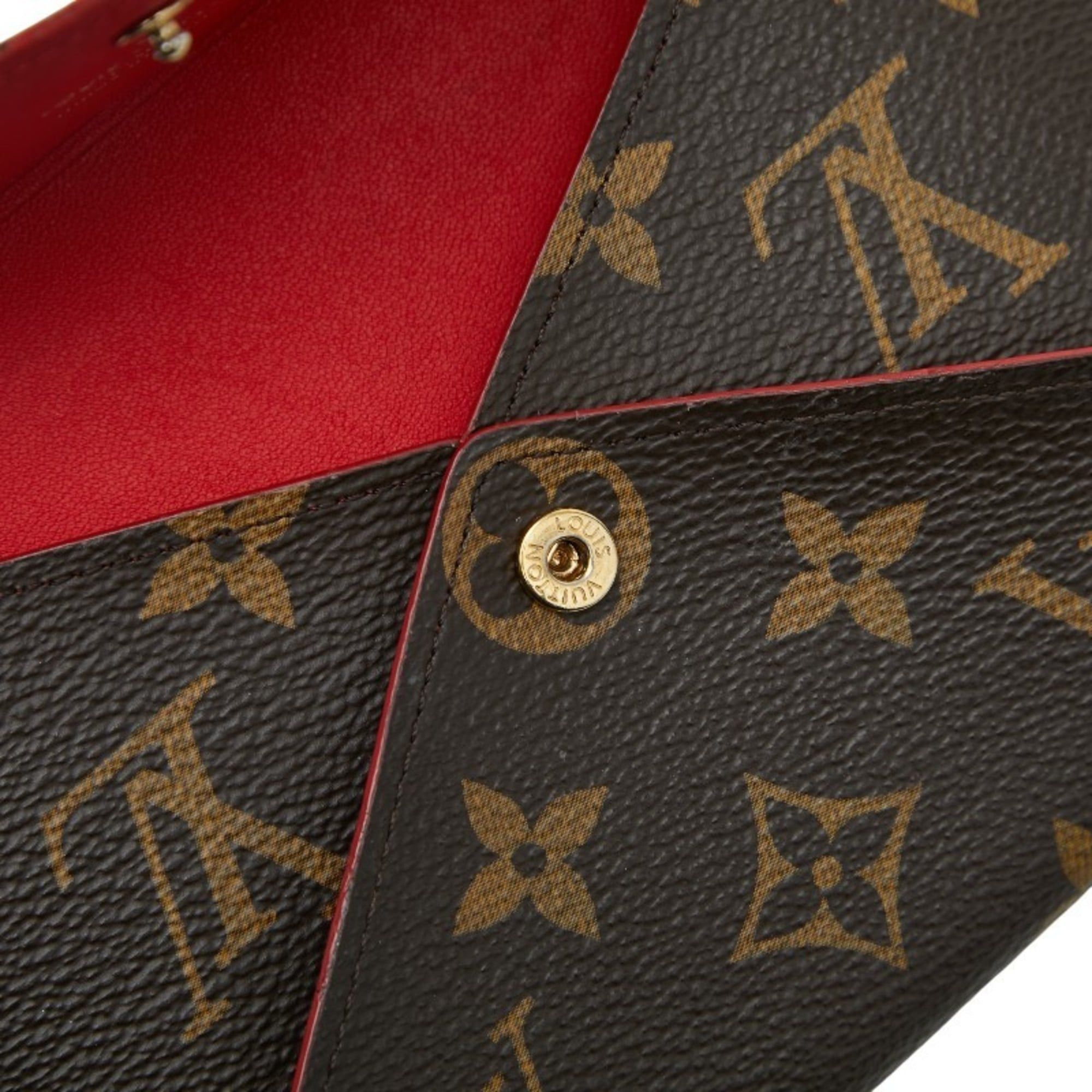 Louis Vuitton Louis Vuitton Monogram Kirigami Pochette (M size only) Pouch M62034 Brown and Red Leather Women's LOUIS VUITTON Size ONE SIZE - 8 Thumbnail