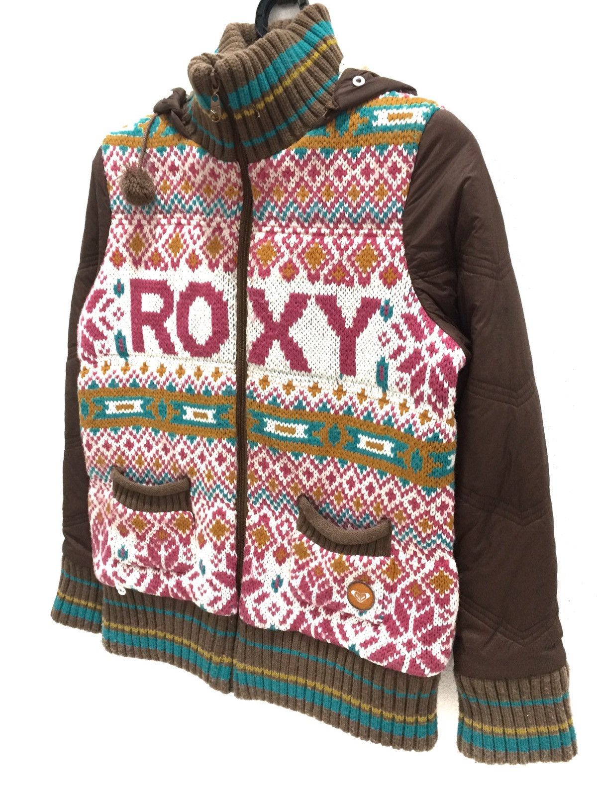 Vintage Vintage Roxy Knit Spell Out Hoodies Jacket Size US S / EU 44-46 / 1 - 3 Thumbnail