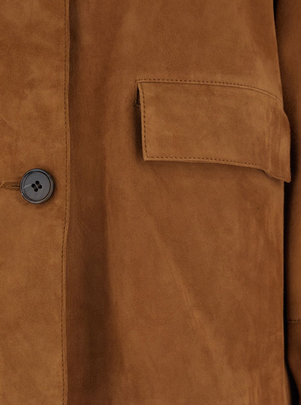 ARMA 'Ella' Brown Jacket with Wide Collar and Front Patch Pockets in Suede Woman Size M / US 6-8 / IT 42-44 - 3 Thumbnail