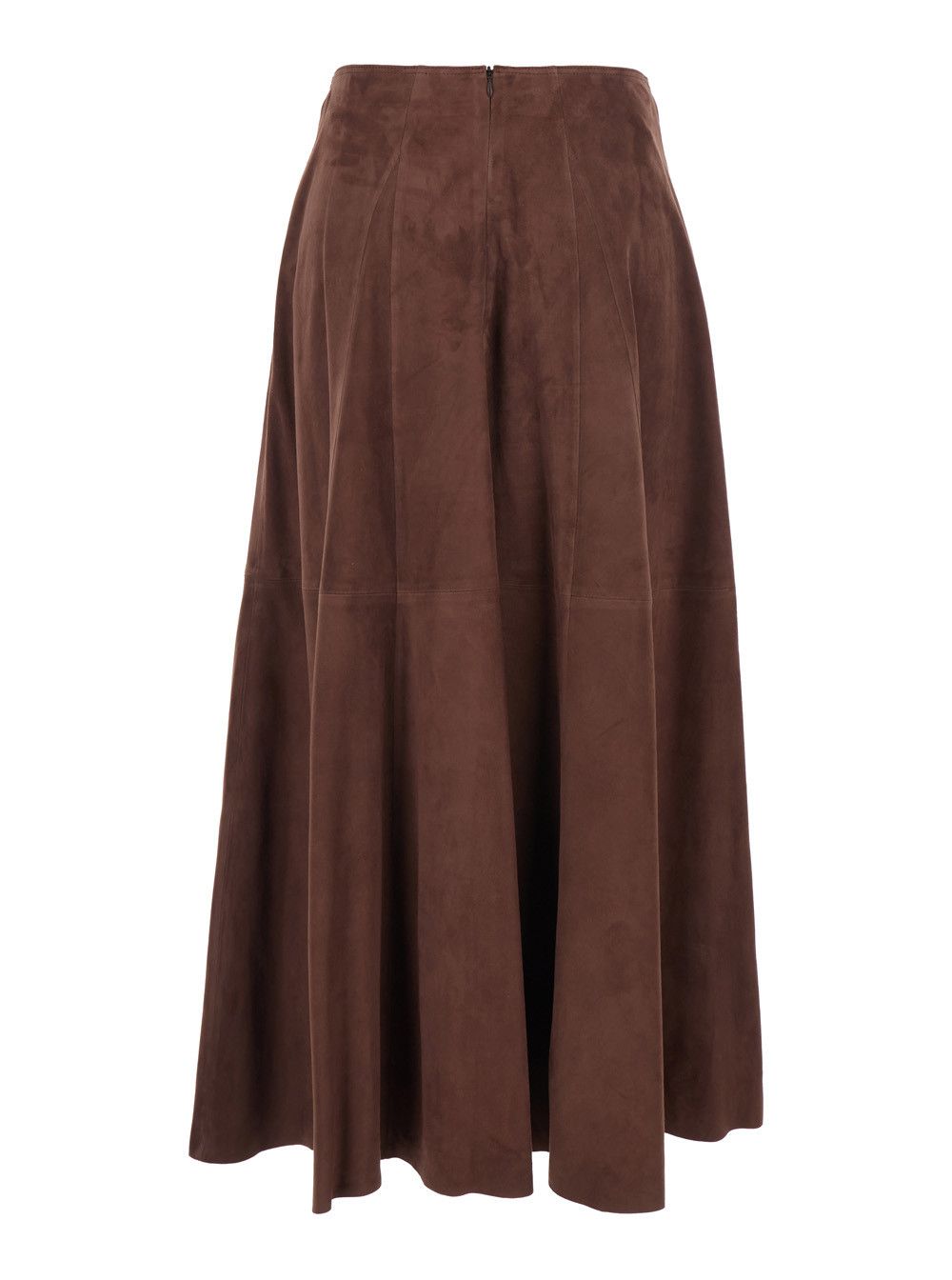 ARMA 'Eleni' Brown Skirt with Hidden Closure at the Back in Suede for Women Size 28" / US 6 / IT 42 - 2 Thumbnail