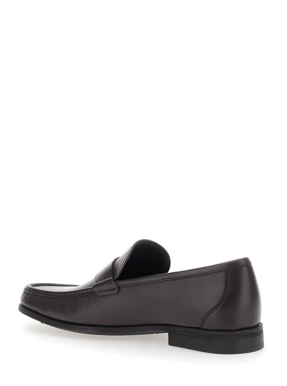 Salvatore Ferragamo Brown Loafers with Gancini Detail on the Side in Leather Man Size US 7 / EU 40 - 3 Thumbnail