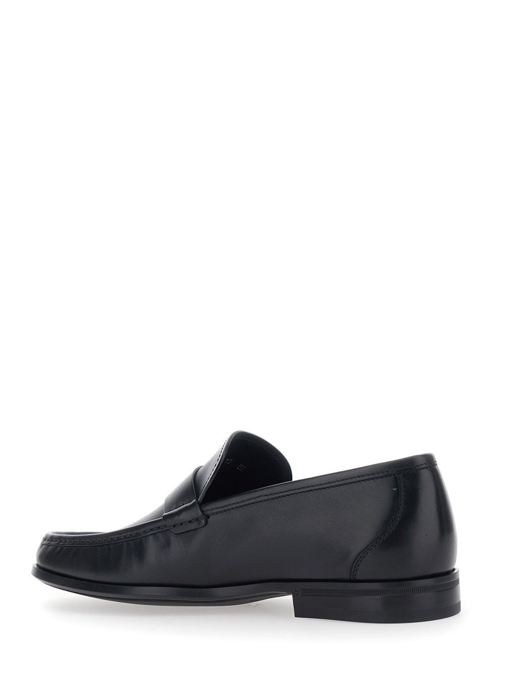 Salvatore Ferragamo 'Caspian' Black Loafers with Gancino Plaque on the Side in Leather Man Size US 8 / EU 41 - 3 Thumbnail