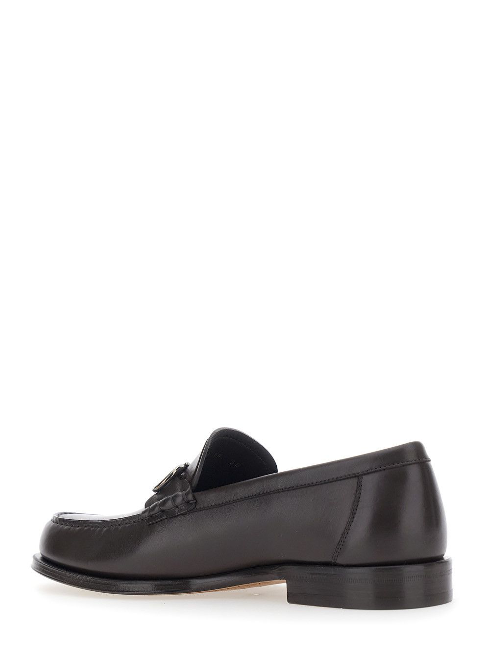 Salvatore Ferragamo Brown Loafers with Metallic Gancini Detail on the Front in Leather Man Size US 9 / EU 42 - 3 Thumbnail