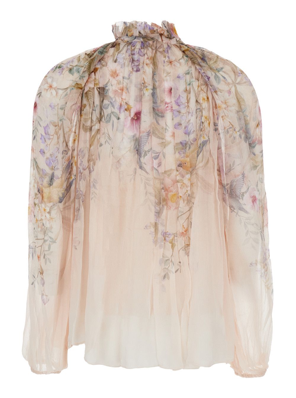 Zimmermann High Neck 'Rebellion' Blouse with Bow Detail on the Front in Multicolor Viscose for Women Size XS / US 0-2 / IT 36-38 - 2 Thumbnail