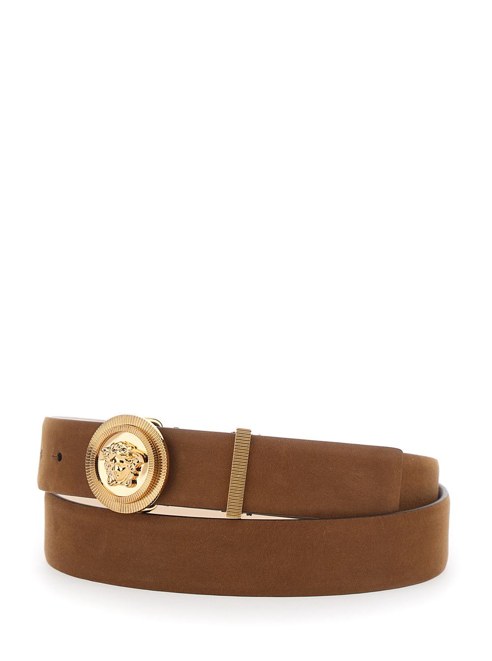 Versace Brown Belt with Medusa Head Buckle in Suede for Men Size ONE SIZE - 2 Thumbnail