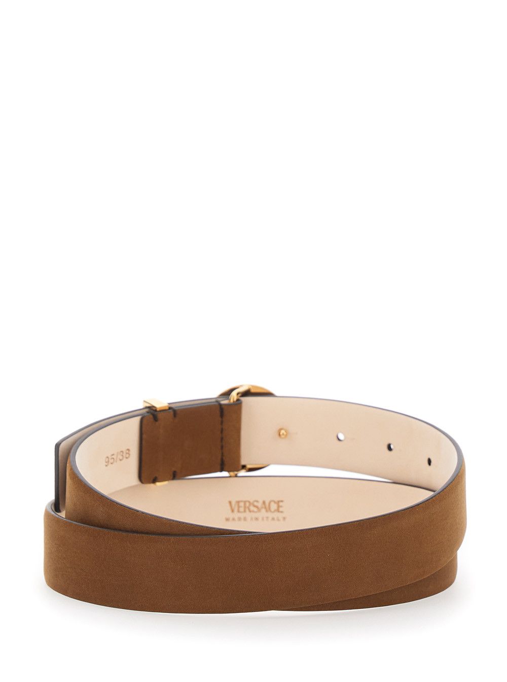 Versace Brown Belt with Medusa Head Buckle in Suede for Men Size ONE SIZE - 3 Thumbnail