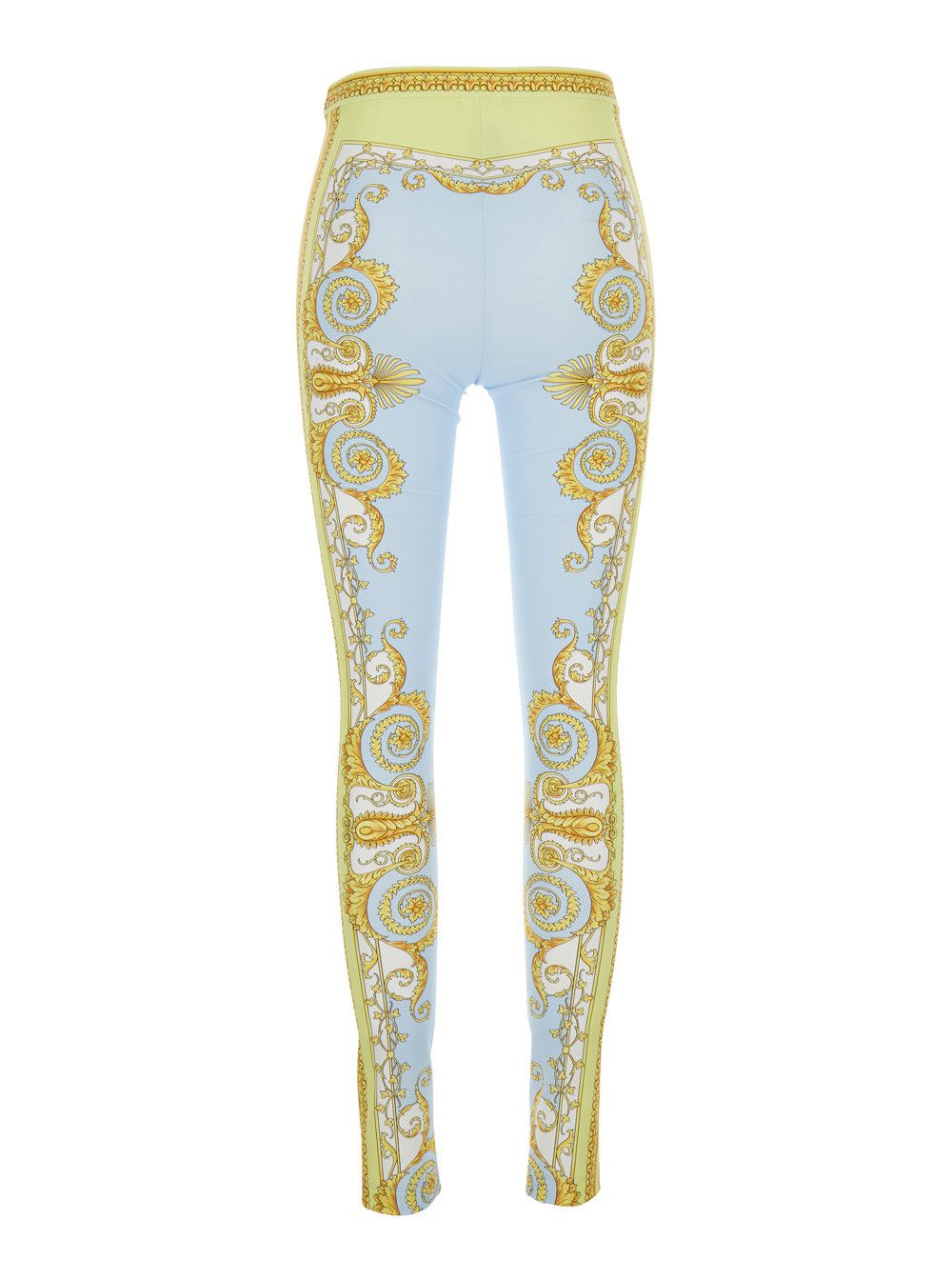 Versace Multicolor Leggings with All-Over Baroque Print in Stretch Fabric for Women Size 30" / US 8 / IT 44 - 2 Thumbnail