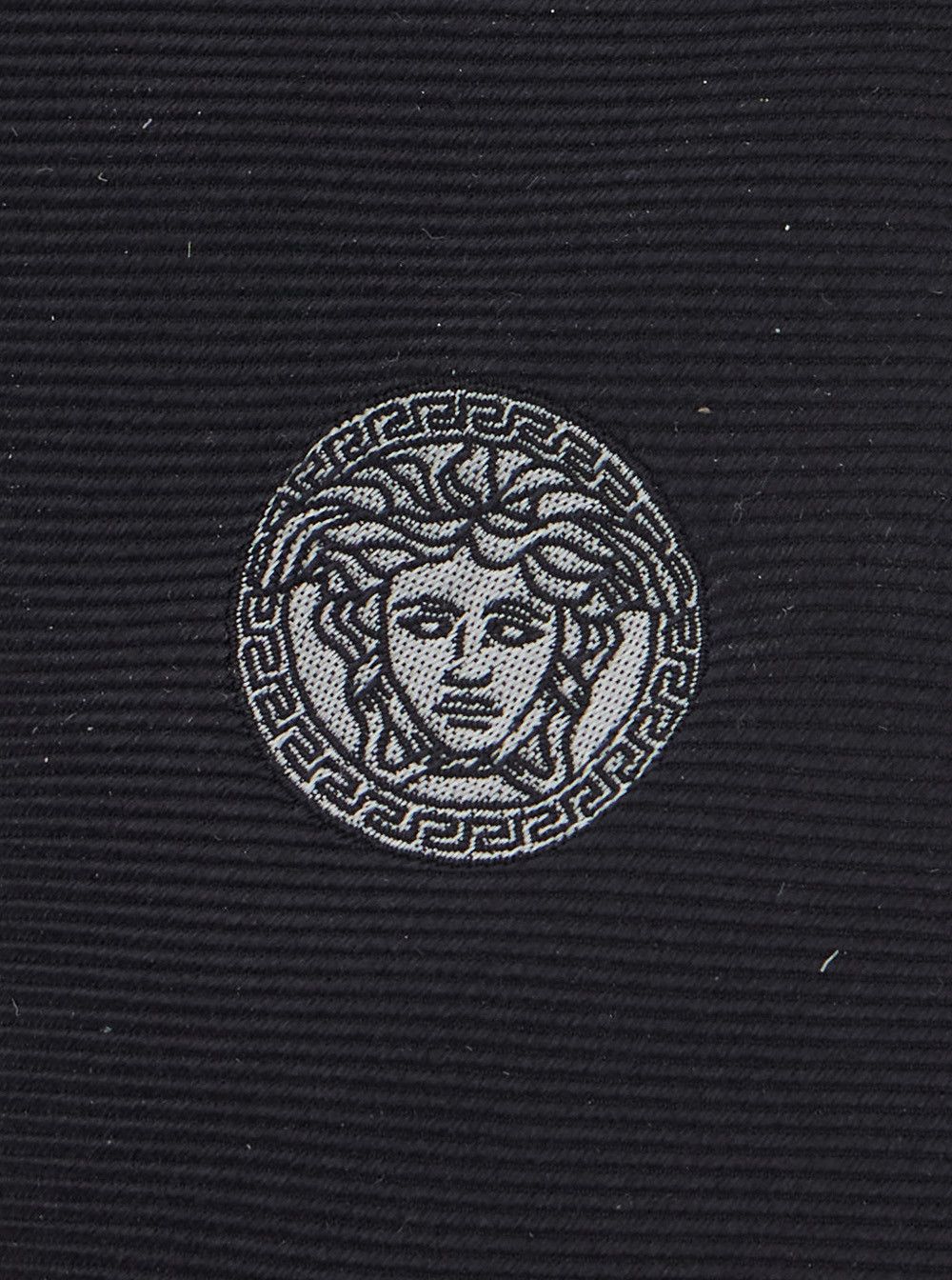 Versace Black Tie with Medusa on the Front in Silk for Men Size ONE SIZE - 3 Thumbnail