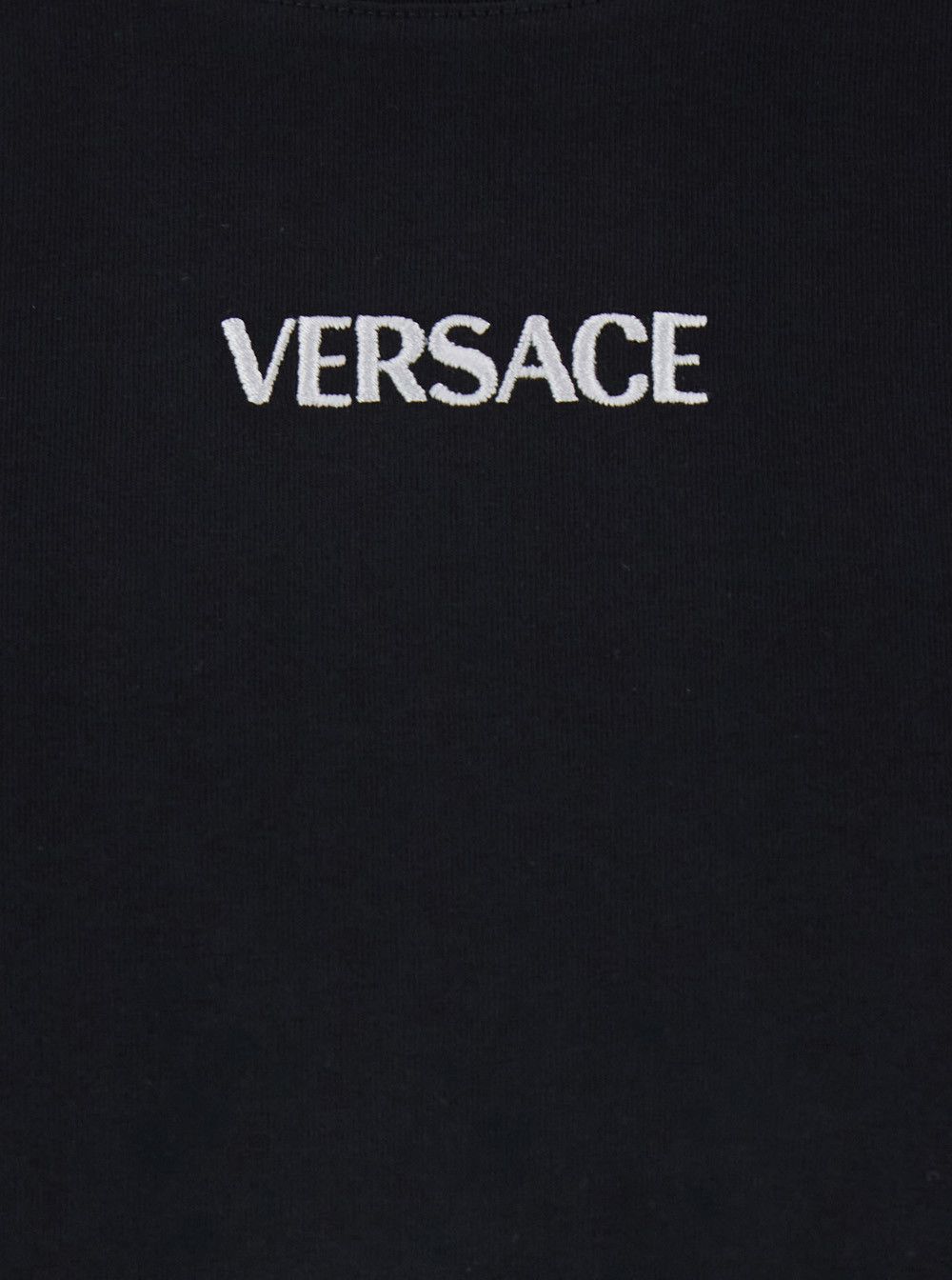 Versace Black T-Shirt with Logo Lettering on the Front in Cotton for Men Size US L / EU 52-54 / 3 - 3 Thumbnail