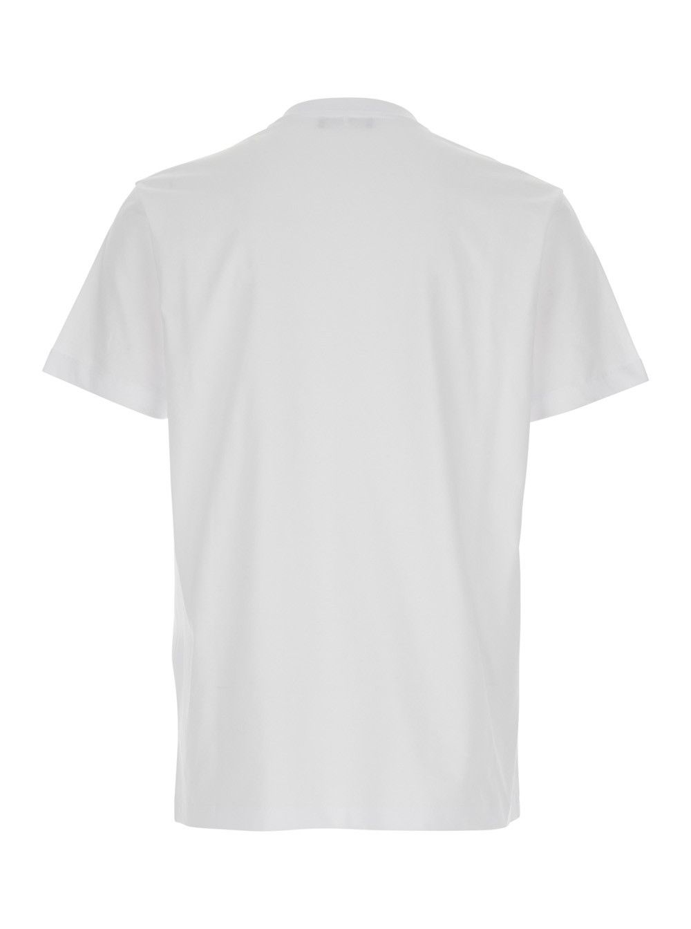 Versace White Crew Neck T-Shirt with Logo Lettering on the Front in Cotton for Men Size US L / EU 52-54 / 3 - 2 Thumbnail