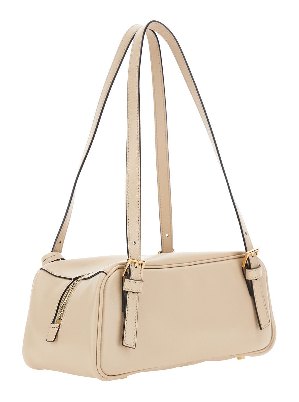 Versace White 'Tag Bowling' Shoulder Bag with Metallic Lettering Logo and Medusa Head Pendant in Leather for Women Size ONE SIZE - 3 Thumbnail