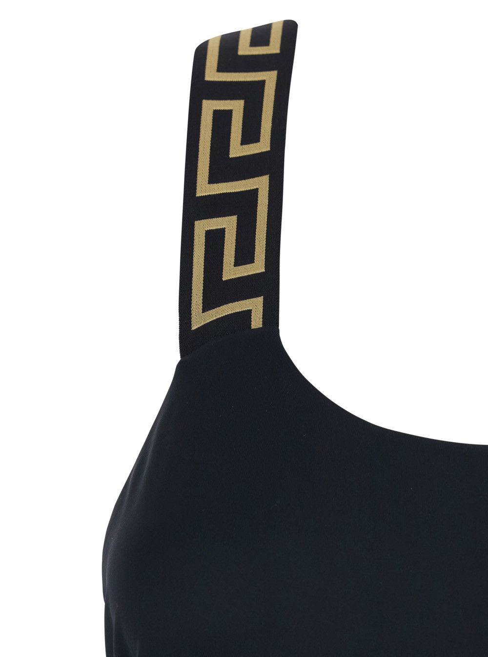 Versace One-Piece Swimsuit 'Greca' with Black Stretch Fabric Detail for Women Size L / US 10 / IT 46 - 3 Thumbnail