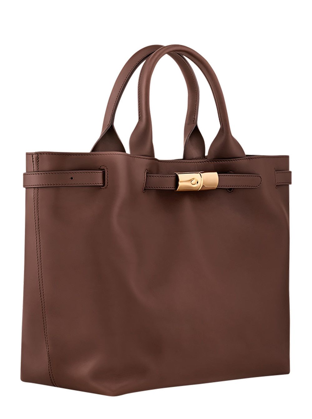 Longchamp Shopper 'Le Smart' with Metallic Detail on the Front in Brown Leather for Women Size ONE SIZE - 2 Thumbnail