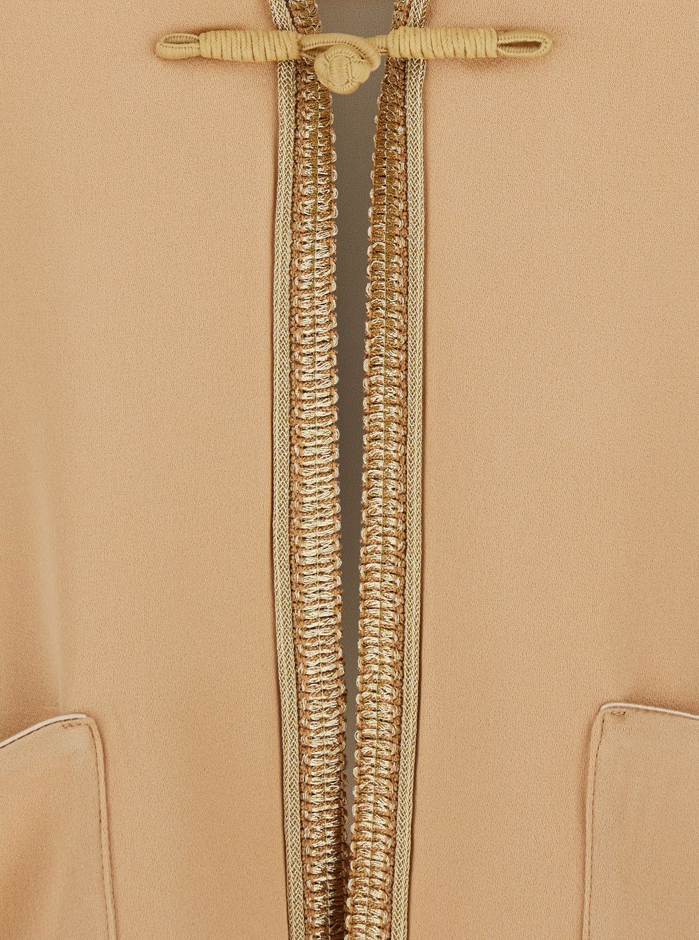 forte_forte Beige Women's Jacket with Contrast Finishes and Hook Closure in Viscose Blend Size S / US 4 / IT 40 - 3 Thumbnail