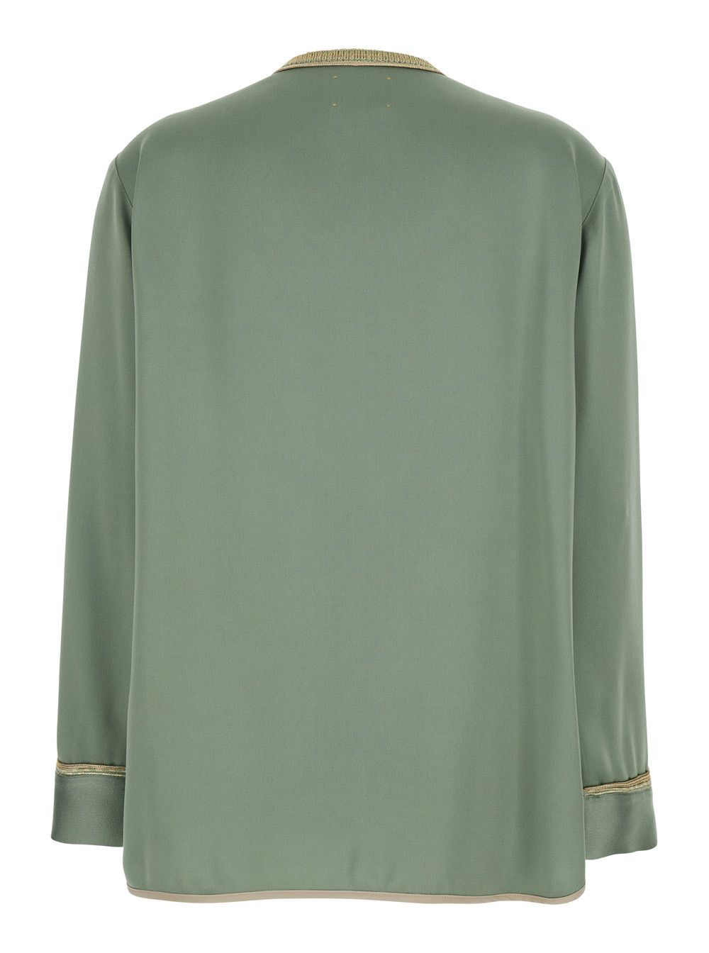forte_forte Jacket with Contrast Finishes and Hook Closure on the Front in Green Viscose Blend for Women Size M / US 6-8 / IT 42-44 - 2 Thumbnail