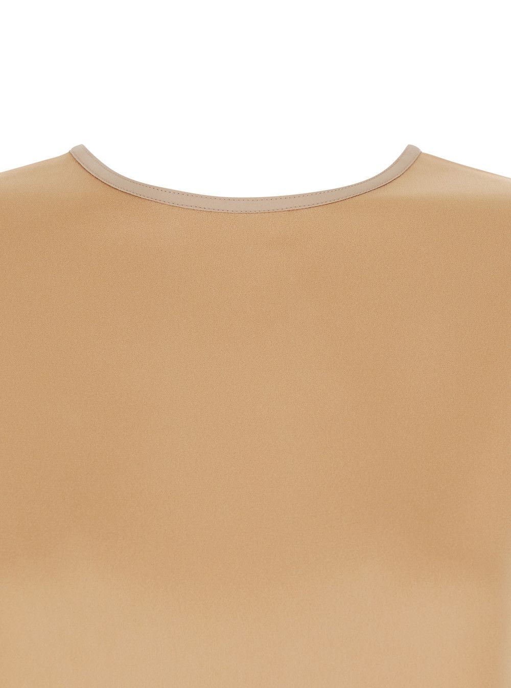 forte_forte Sleeveless Top 'Beige' with V-Neck on the Back in Viscose Blend for Women Size L / US 10 / IT 46 - 3 Thumbnail