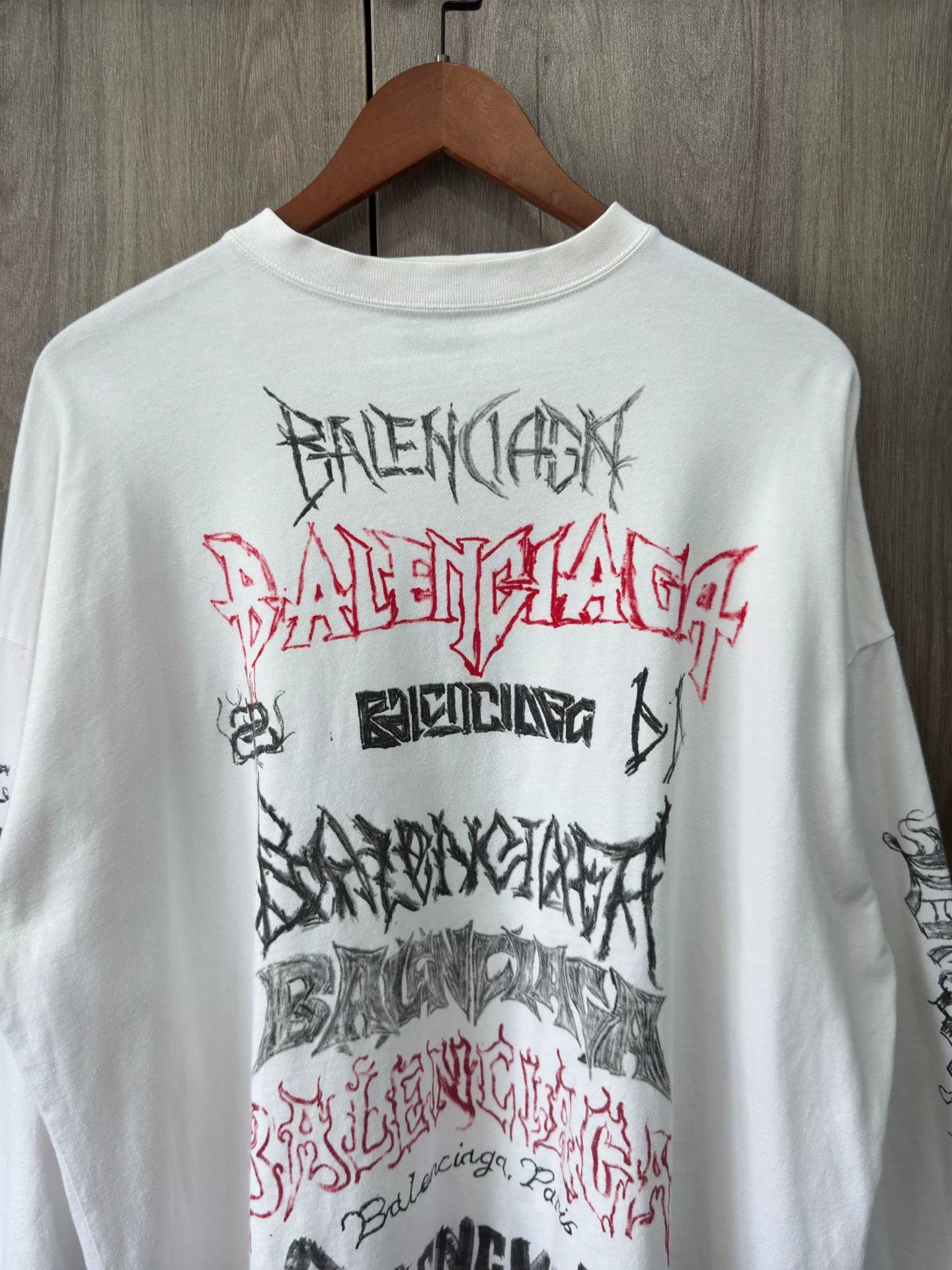Balenciaga Balenciaga Graffiti Long Sleeve T-shirt Size US XXS / EU 40 - 5 Thumbnail