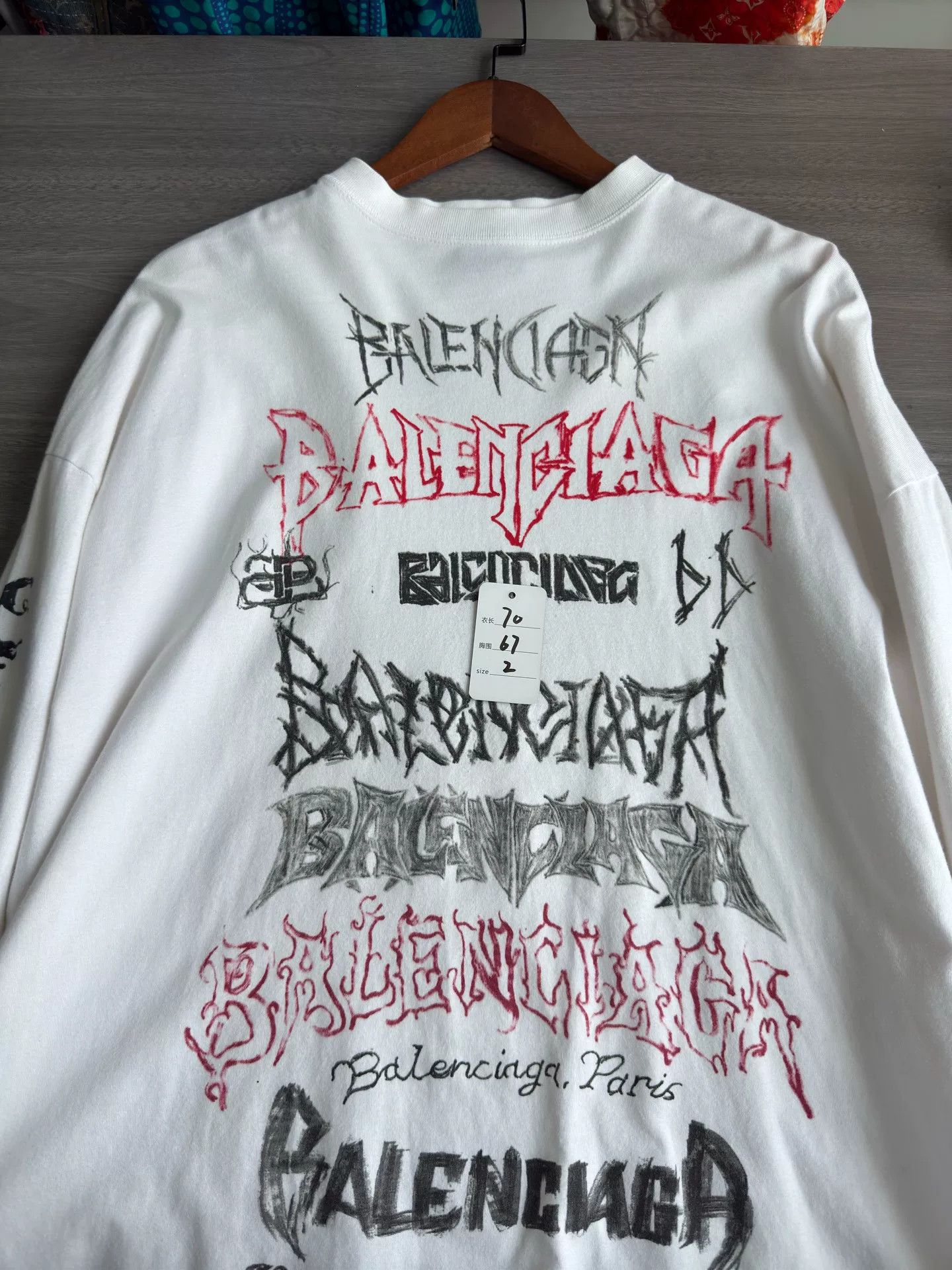 Balenciaga Balenciaga Graffiti Long Sleeve T-shirt Size US XXS / EU 40 - 9 Thumbnail