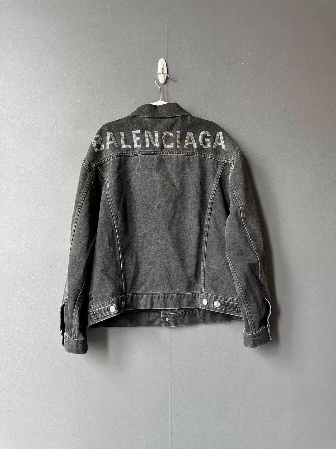 Balenciaga Balenciaga Rhinestone Denim Jacket Size US XS / EU 42 / 0 - 2 Thumbnail