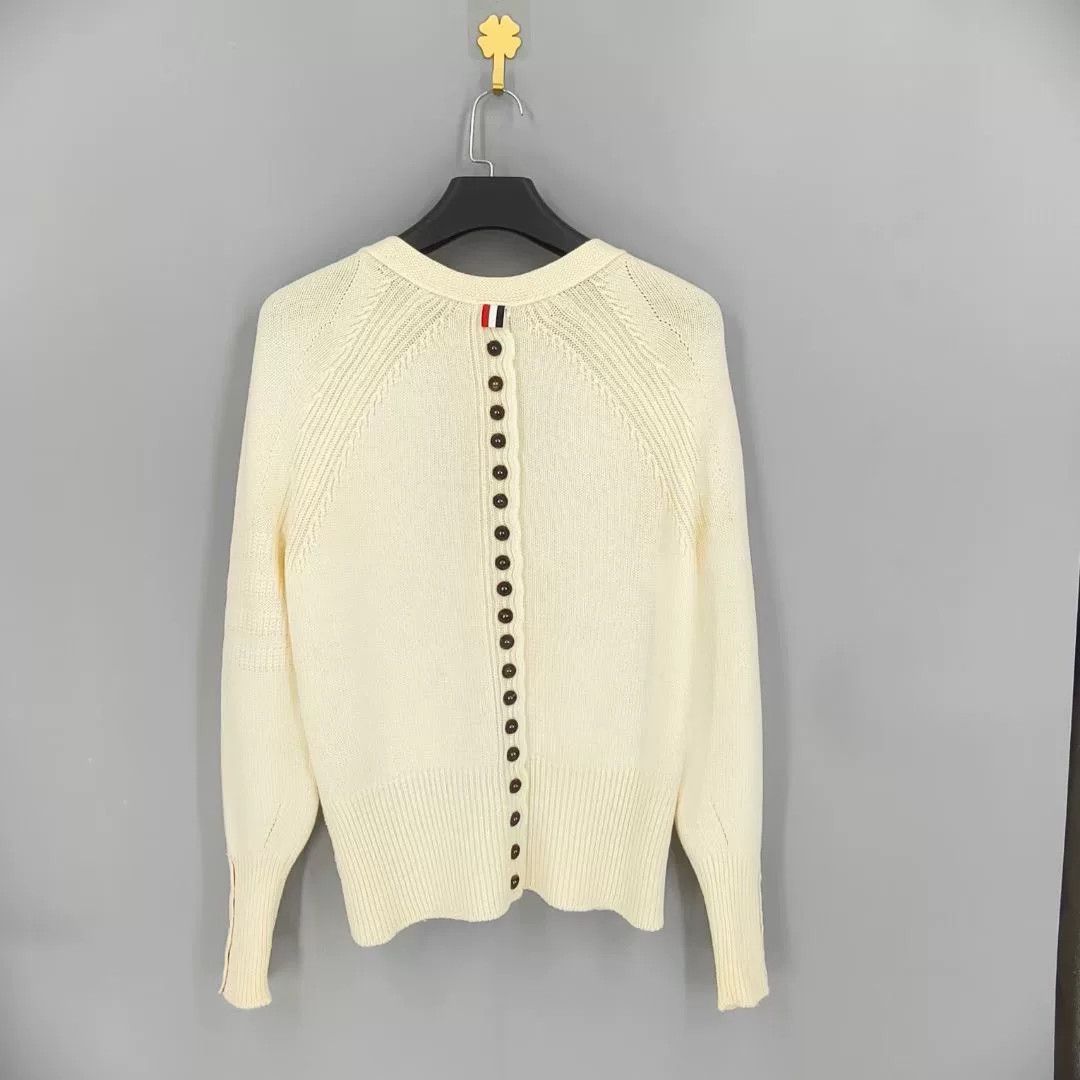 Thom Browne cream button-up cardigan Size US XS / EU 42 / 0 - 2 Thumbnail