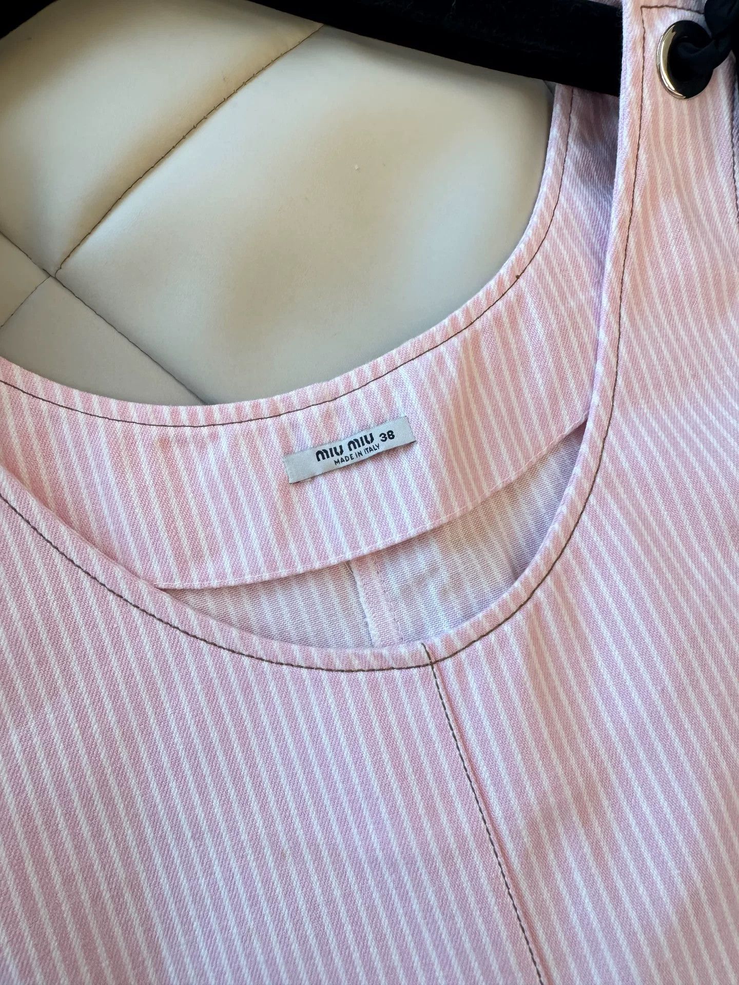 Miu Miu miu miu pink striped dress with bows Size US 38 / EU 54 - 4 Thumbnail