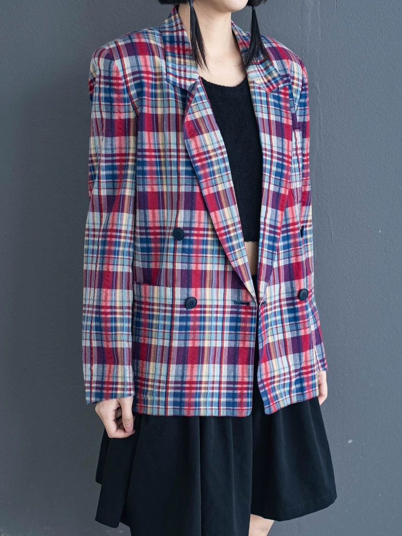 Kenzo 1980s KENZO Vintage Plaid Blazer Size US L / EU 52-54 / 3 - 3 Thumbnail