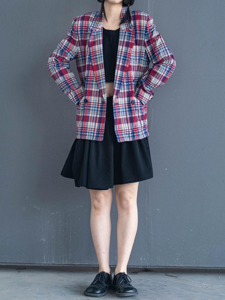 Kenzo 1980s KENZO Vintage Plaid Blazer Size US L / EU 52-54 / 3 - 2 Thumbnail