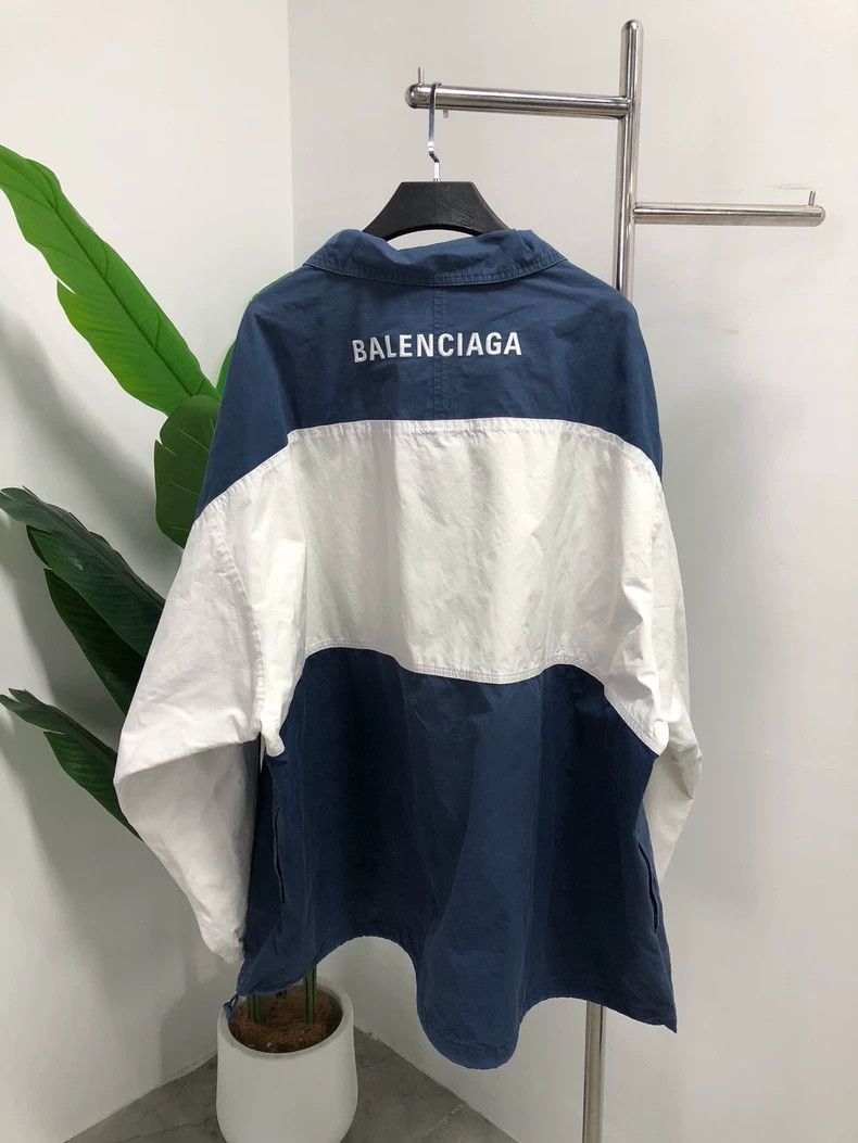 Balenciaga Balenciaga Blue White Zip-up Jacket Size US L / EU 52-54 / 3 - 2 Thumbnail