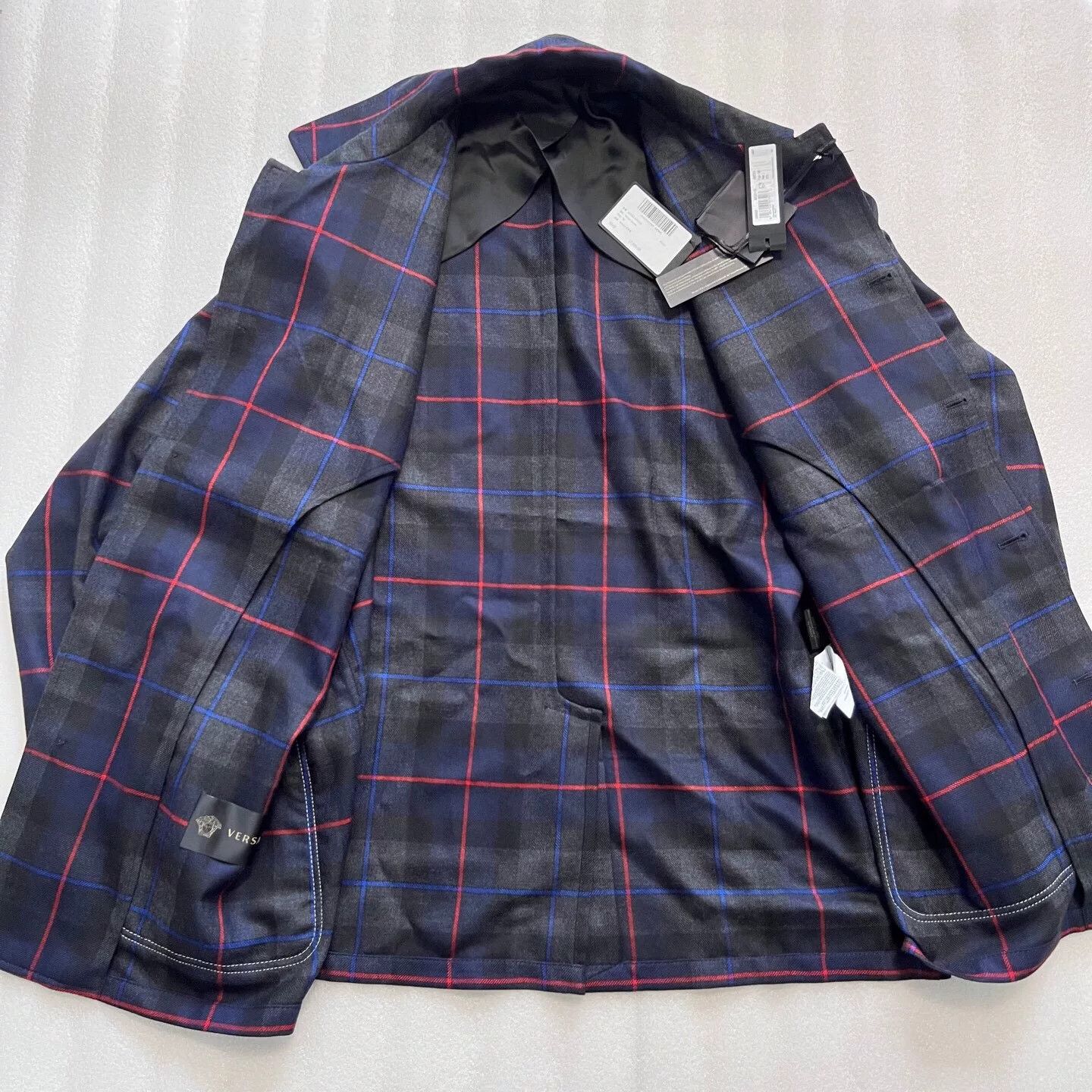 Versace Versace Men's Thin Wool Plaid Jacket Size US XXL / EU 58 / 5 - 5 Thumbnail