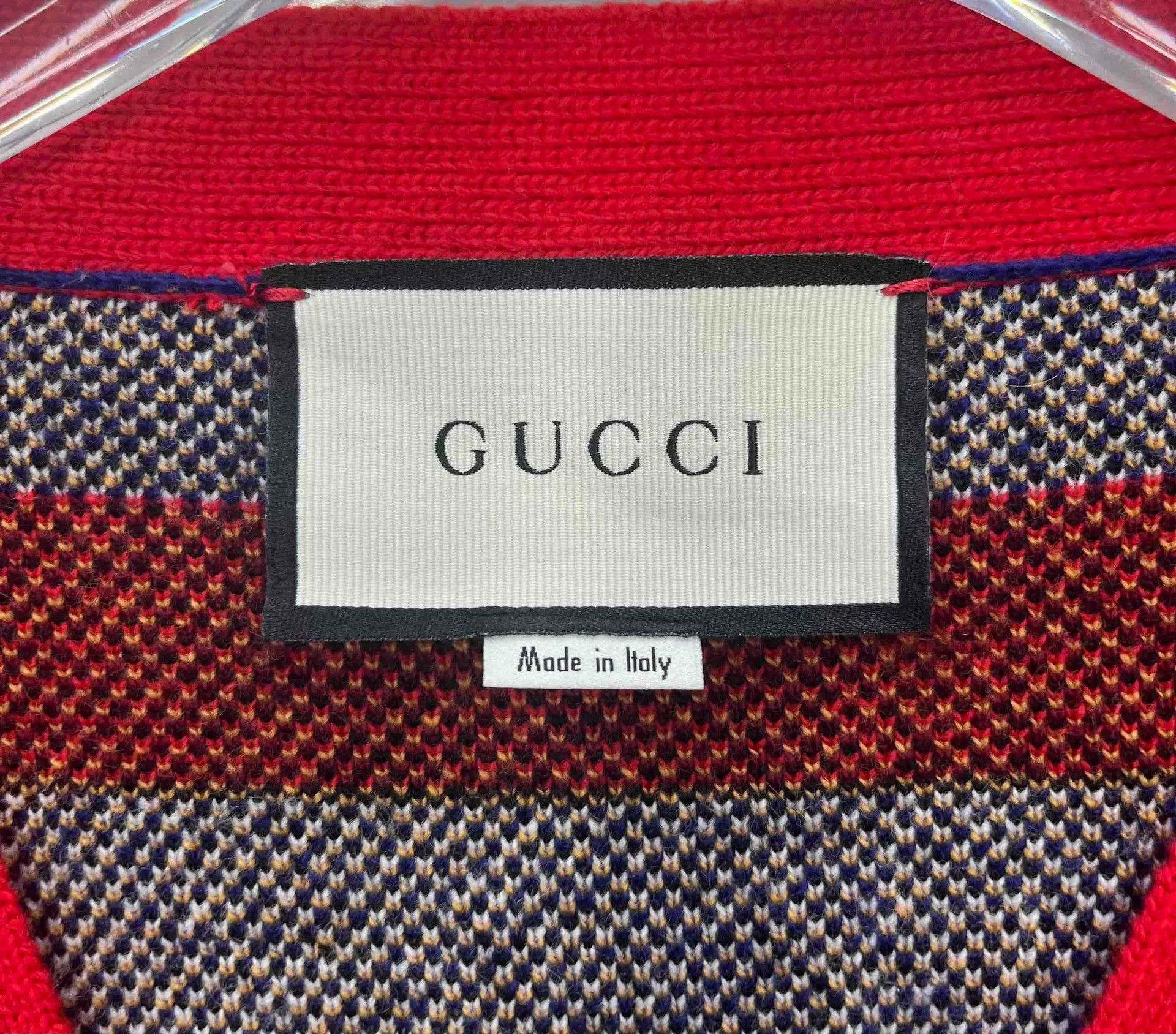 Gucci Gucci Blue Red Bee Knit Cardigan Size US L / EU 52-54 / 3 - 3 Thumbnail